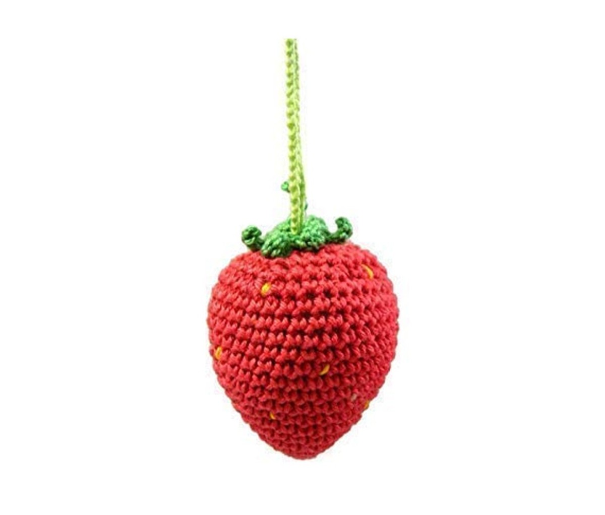 A crochet strawberry