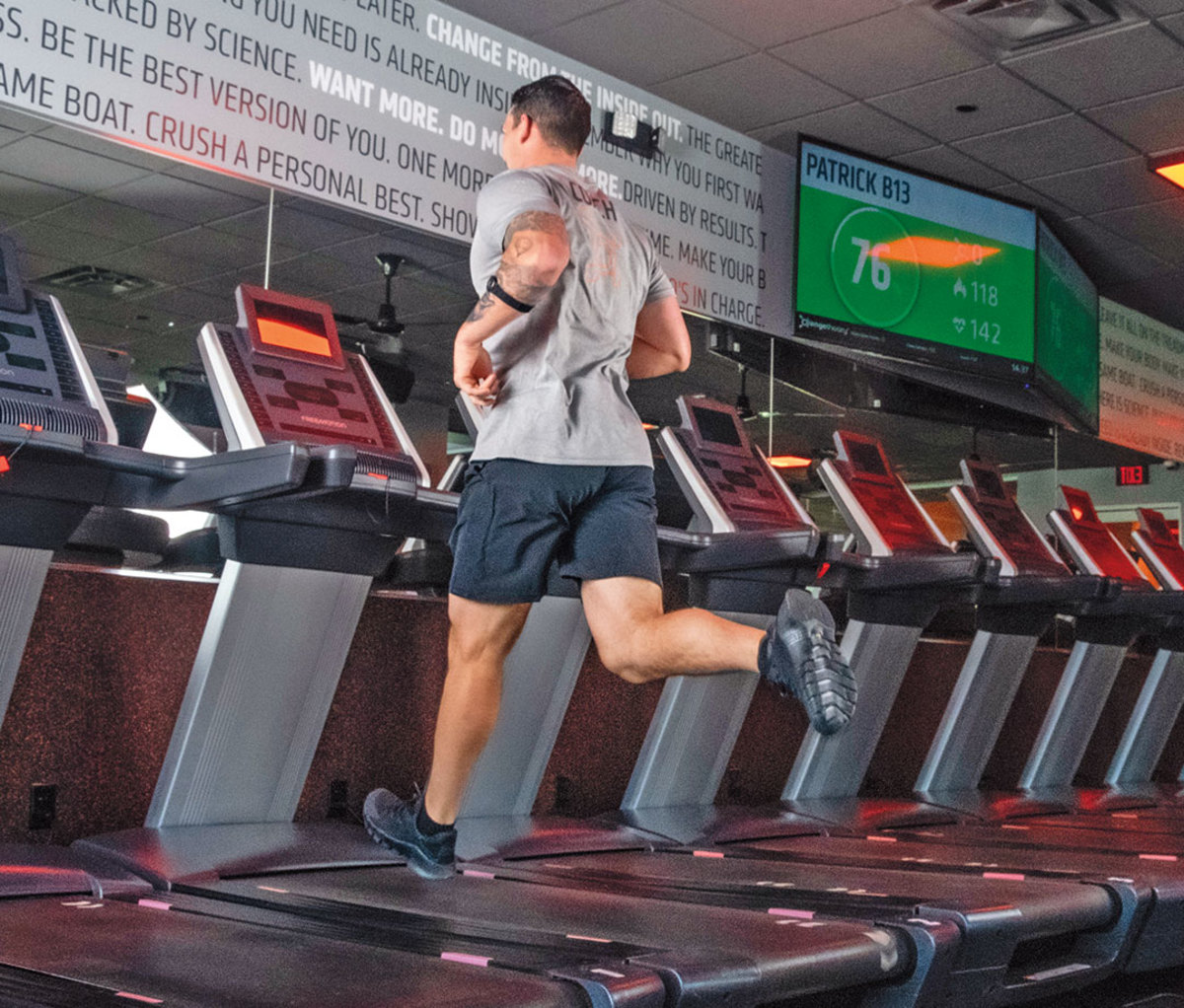 Man running on treadmill