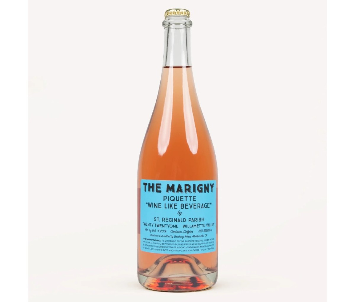 Bottle of Marigny Piquette rosé.