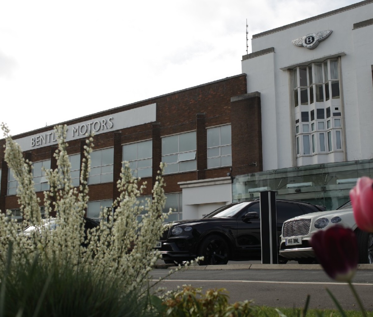 Exterior of the Bentley facility in Crewe, England