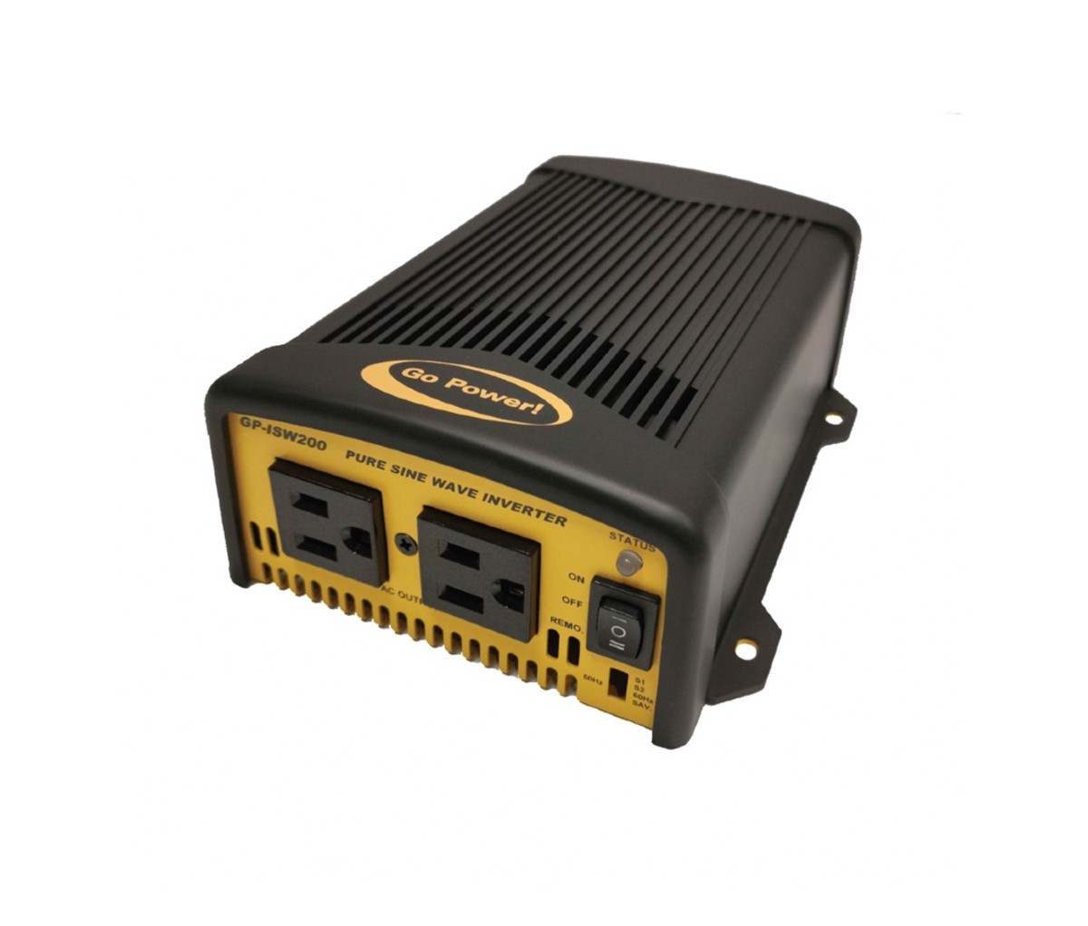 Keep your electronics running off the grid with the Go Power inverter.