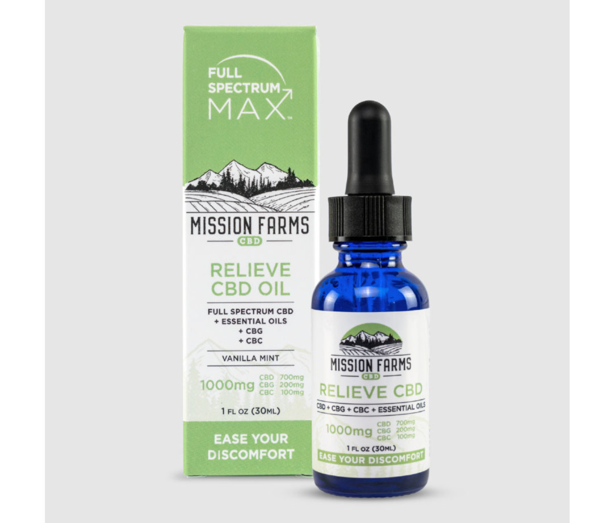 Mission Farms Full Spectrum Max Relieve CBD Oil