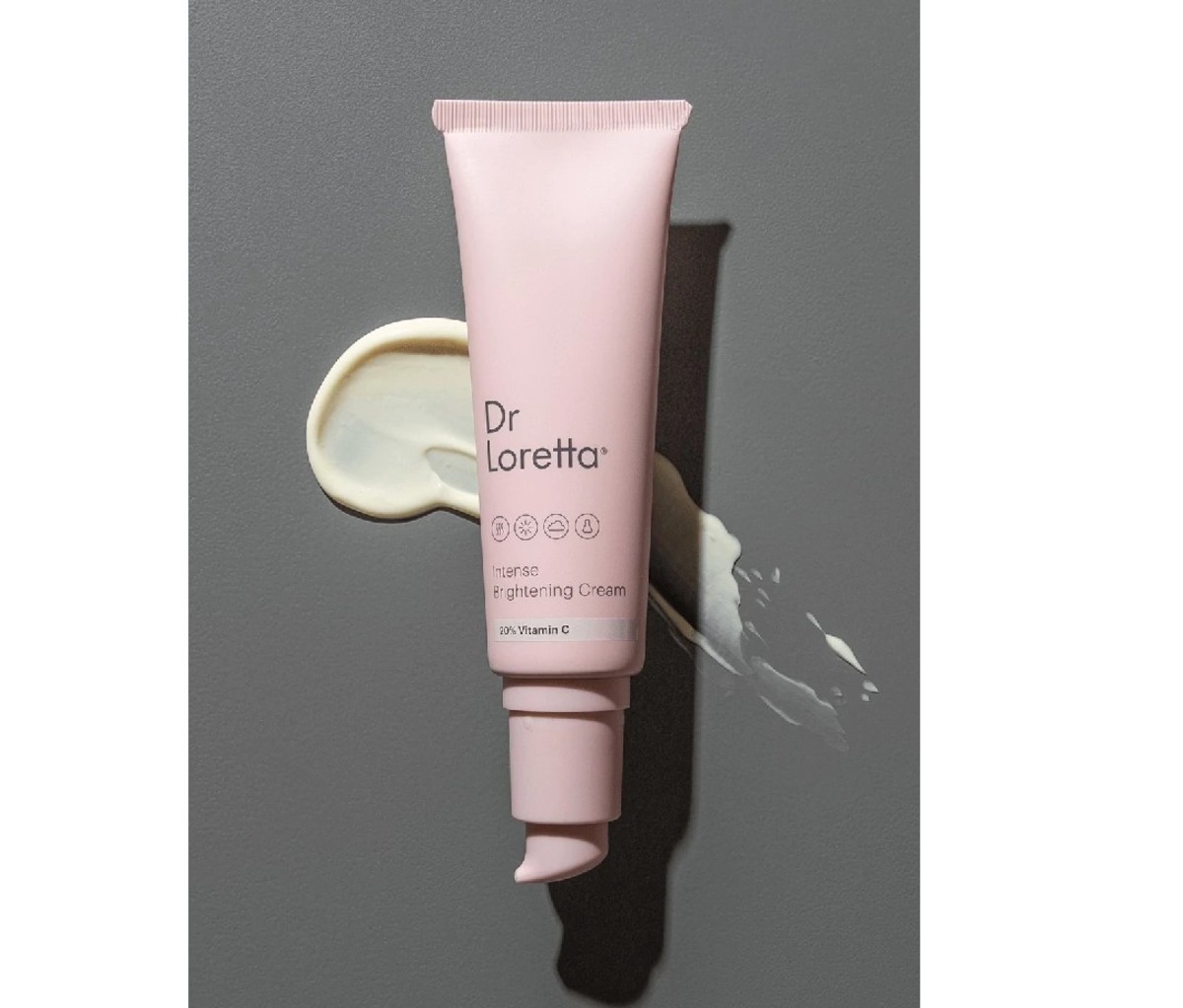 Pink tube of Dr. Loretta 20% Vitamin C brightening cream