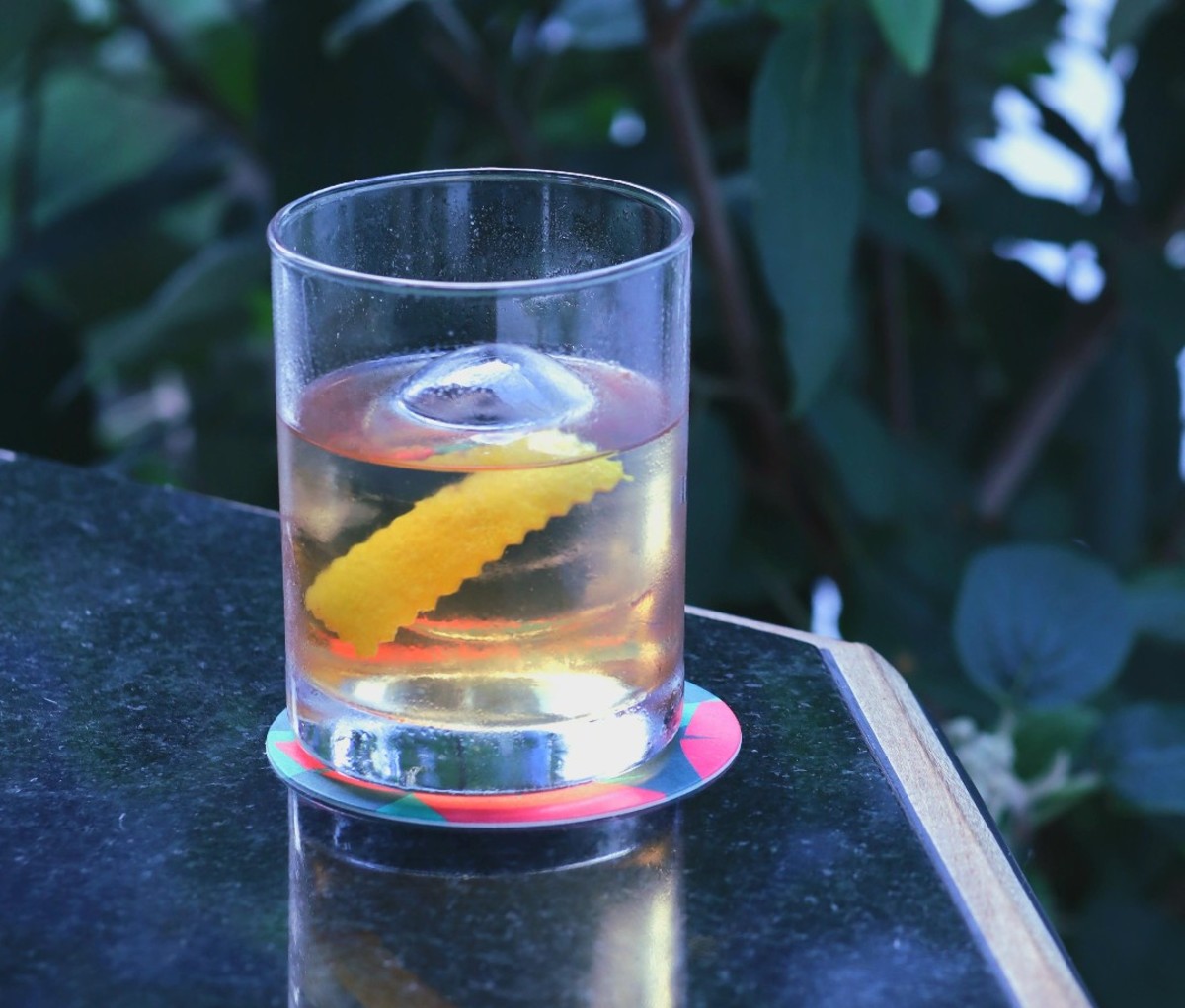 Hidalgo reposado cocktail in a rocks glass.