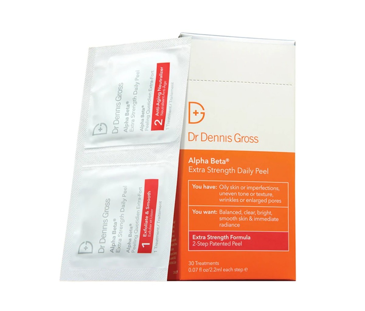 Box and double package of Dr. Dennis Gross AlphaBeta® Universal Daily Peel