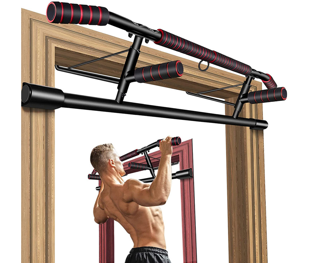 Pull Up Bar Retractable Chin Up Door Bar Doorway Home Gym Fitness Bar with mounting Accessories 