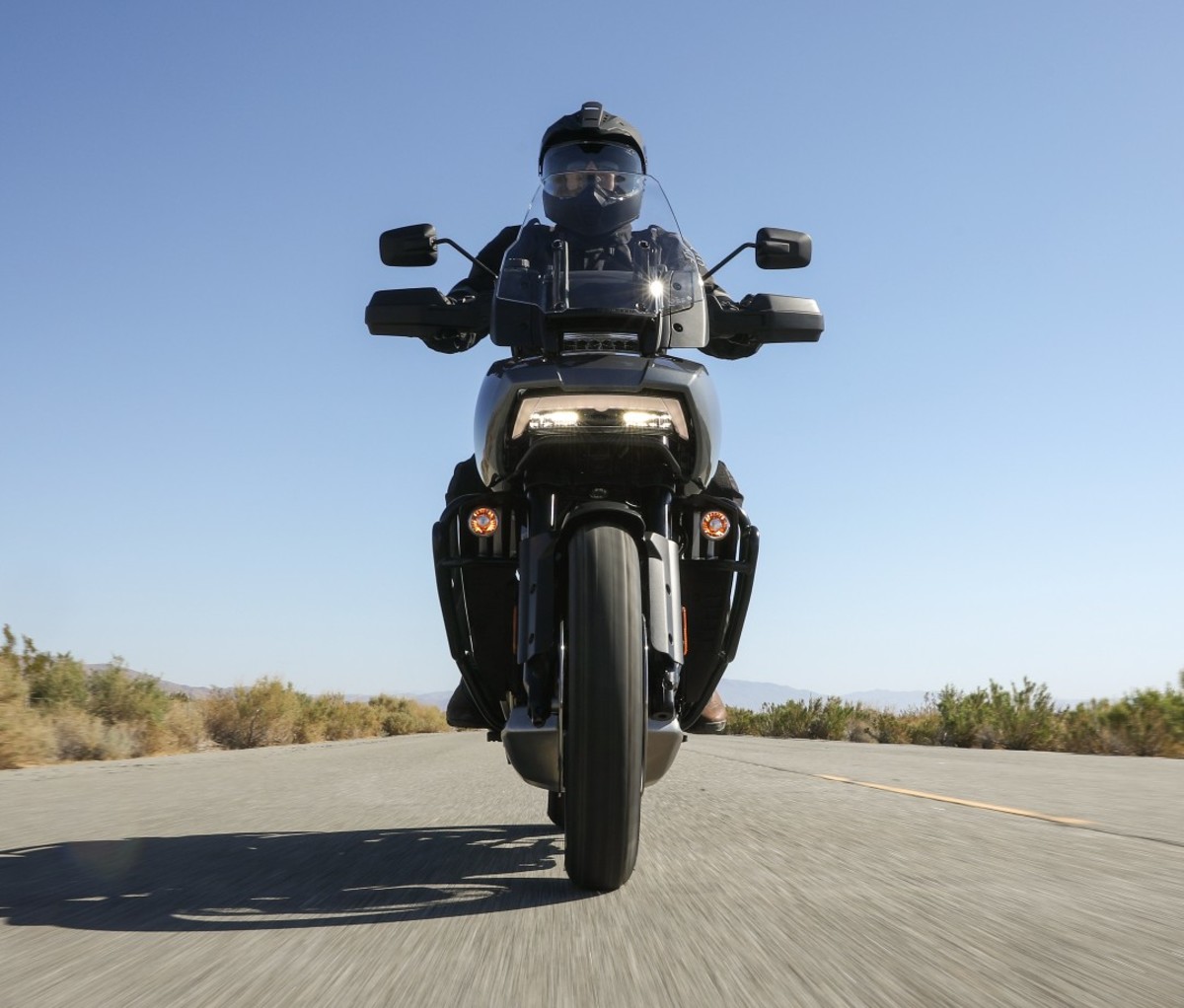 A rider on the Harley-Davidson Pan-American 1250 Special