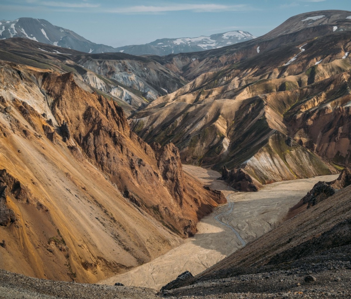 Brown cliff and canyon walls in Iceland. 57hours