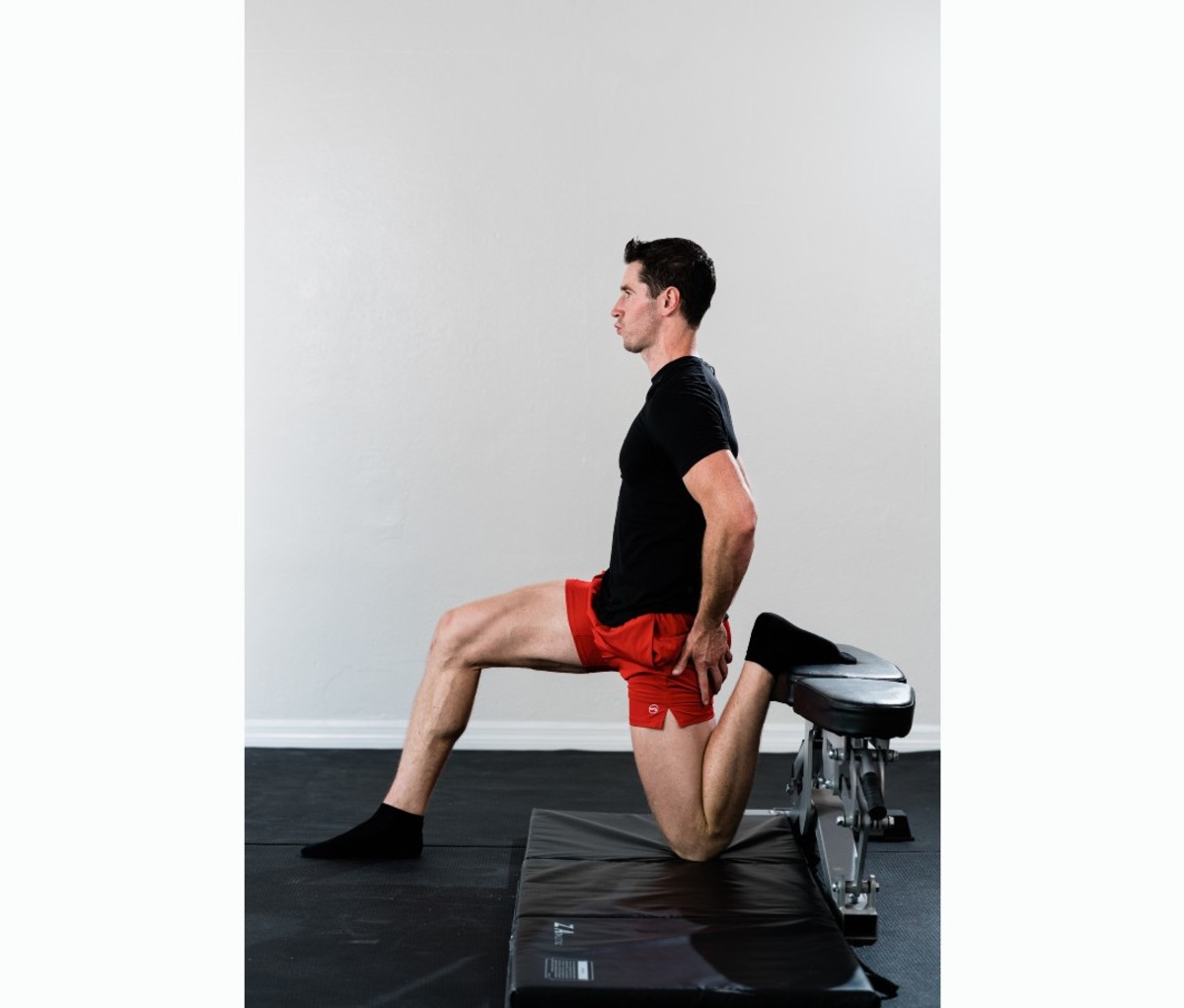 Rearfoot-elevated hip flexor stretch