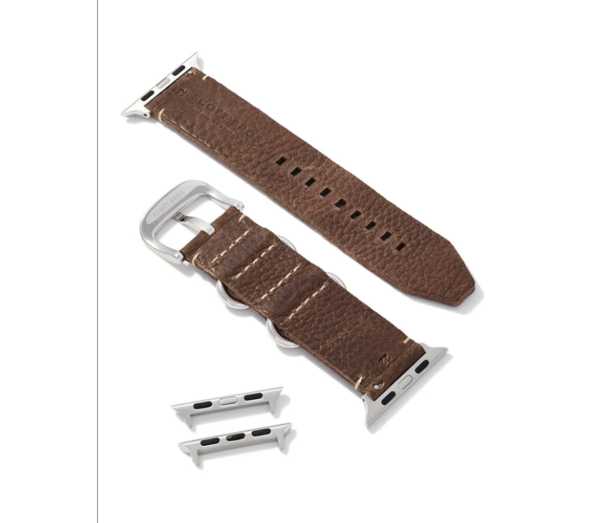 Grey Leather Watch Band