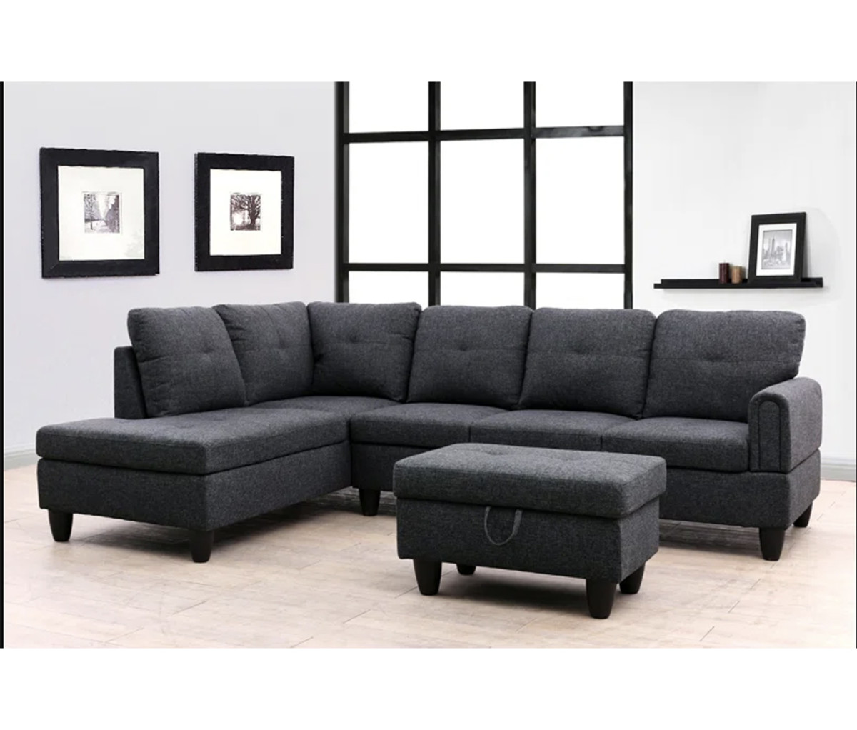 Ebern 97 Wide Corduroy Down Cushion Stationary Sofa