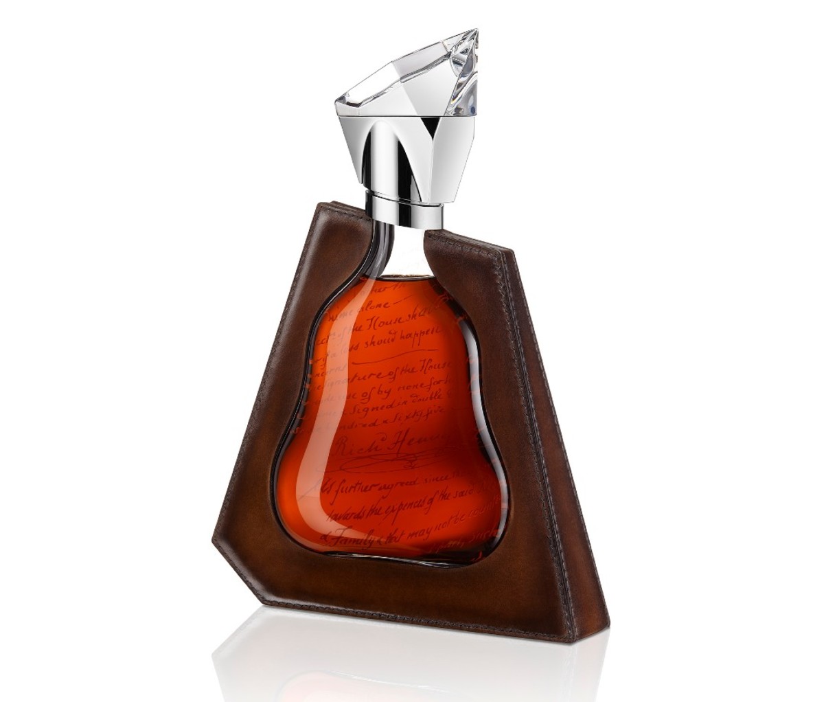 Oblong-shaped bottle of cognac