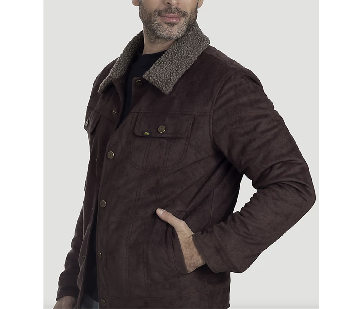 Faux Leather Sherpa Jacket
