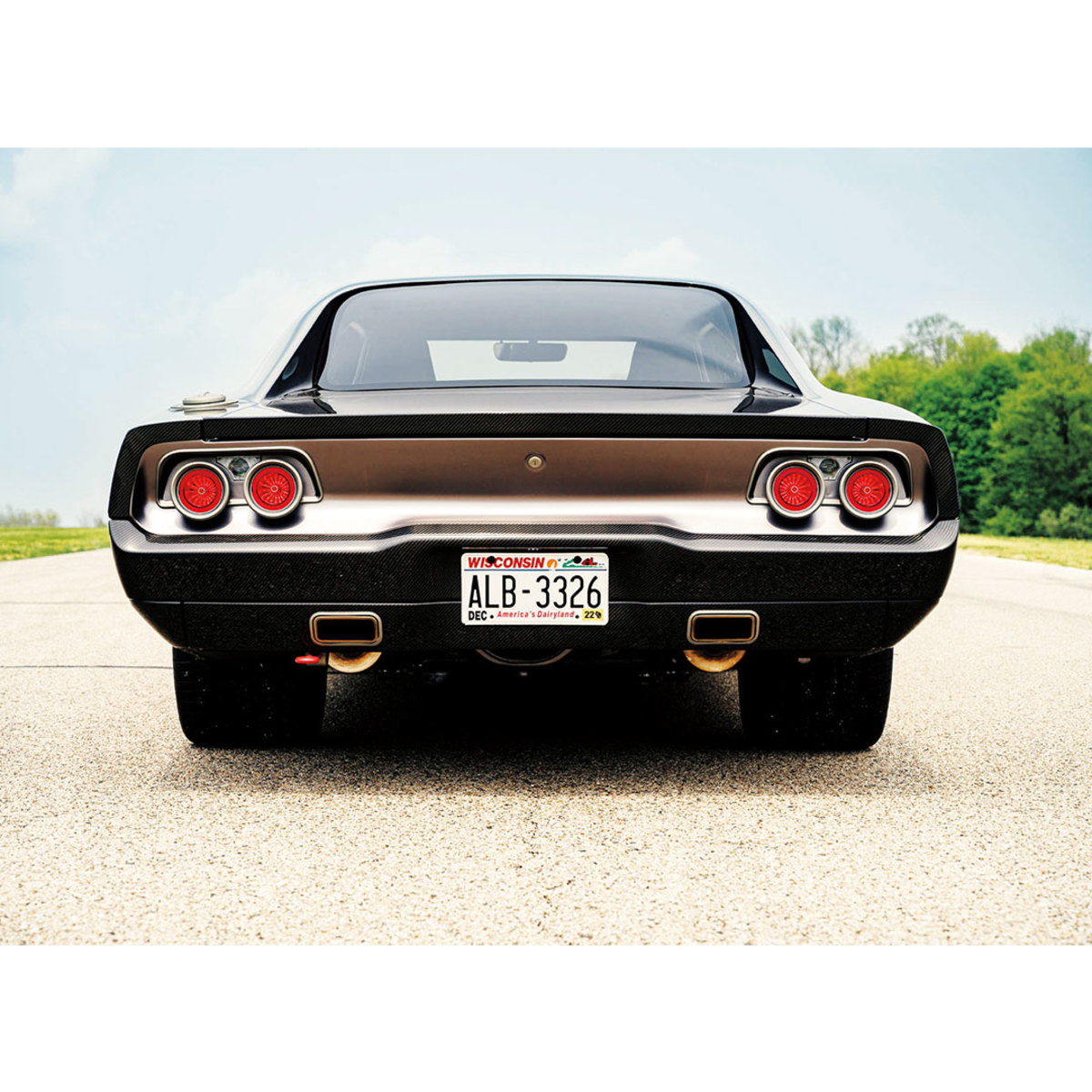 Rear end of vintage sports car