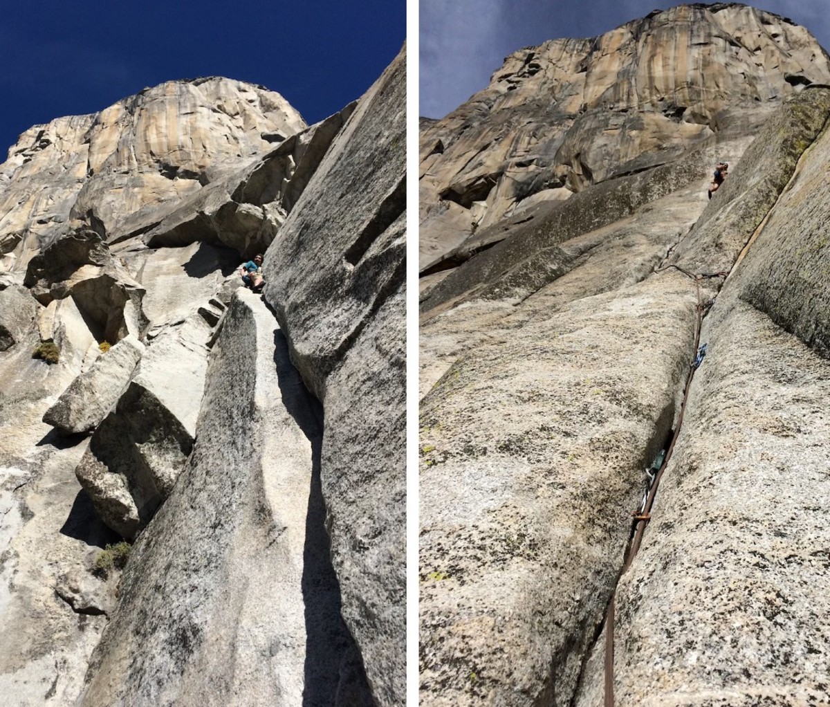 Climbers on granite wall