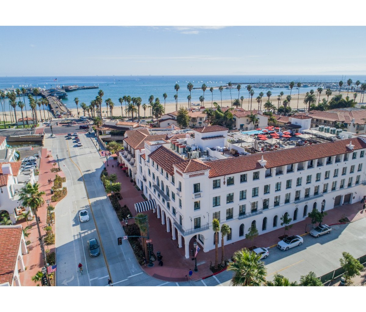 Aerial view of California hotel