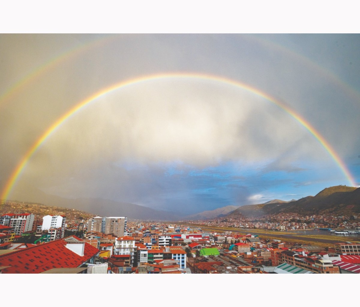 Rainbow over Peruvian city