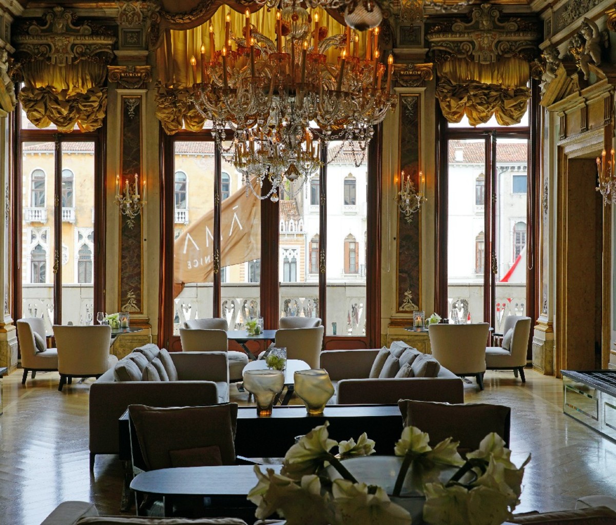 Grand lobby area at the Aman Venice