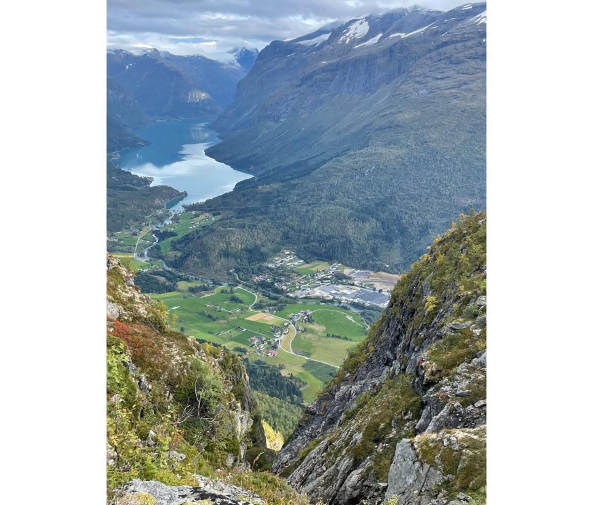 View from world’s steepest skylift in Norway