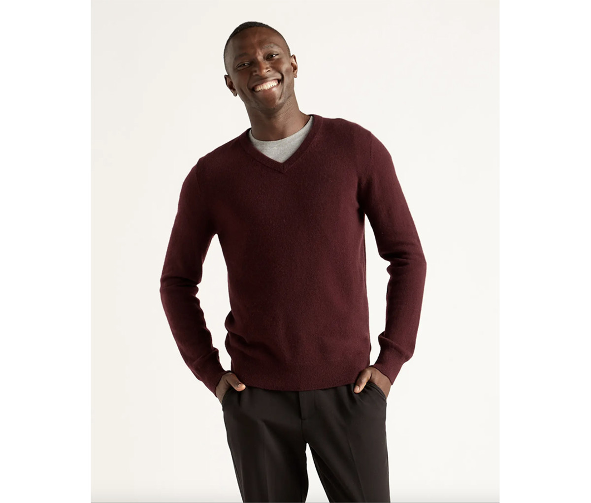 Mongolian Cashmere V-Neck Sweater
