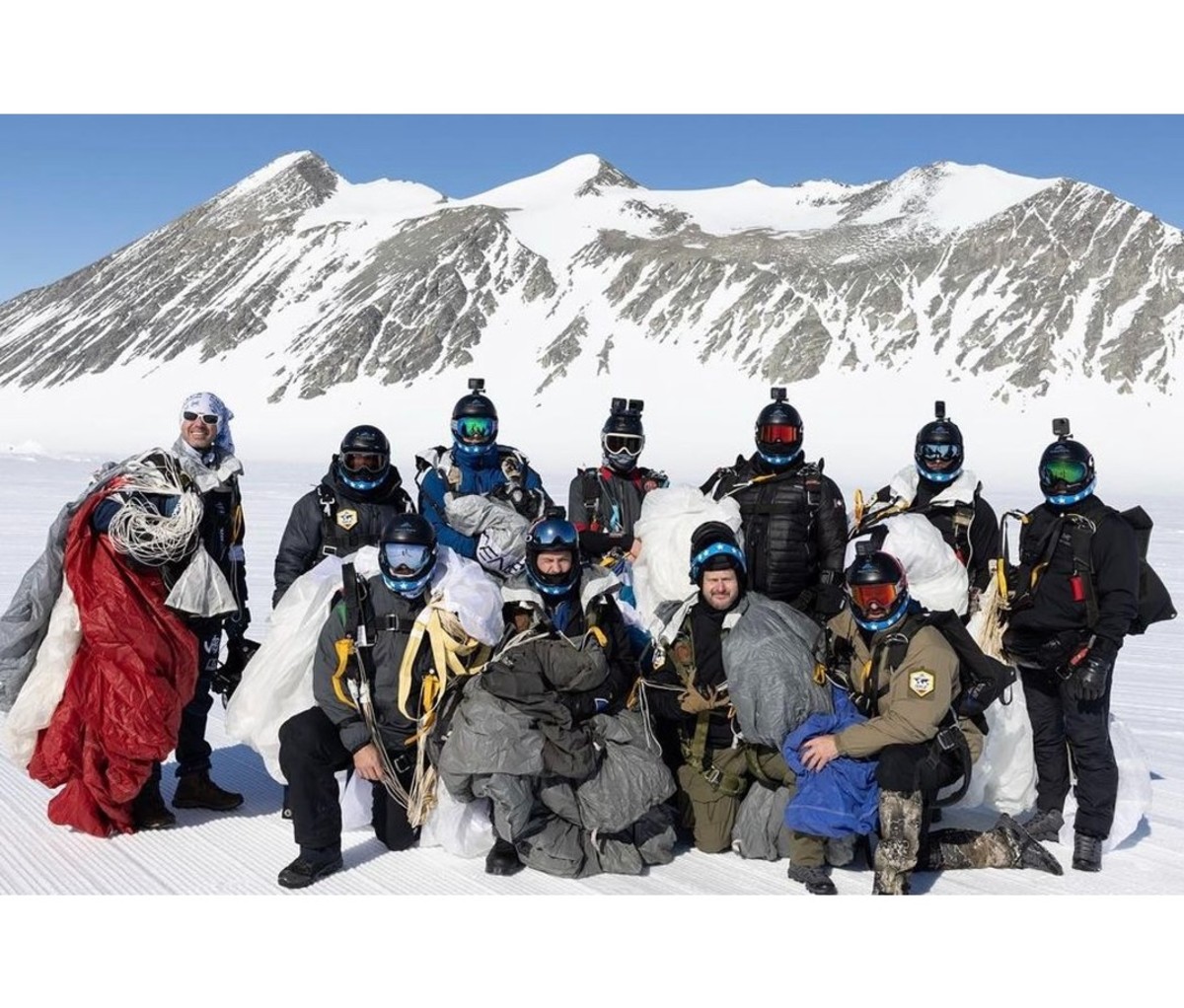 The Triple 7 Expedition team takes a short break for a photo.