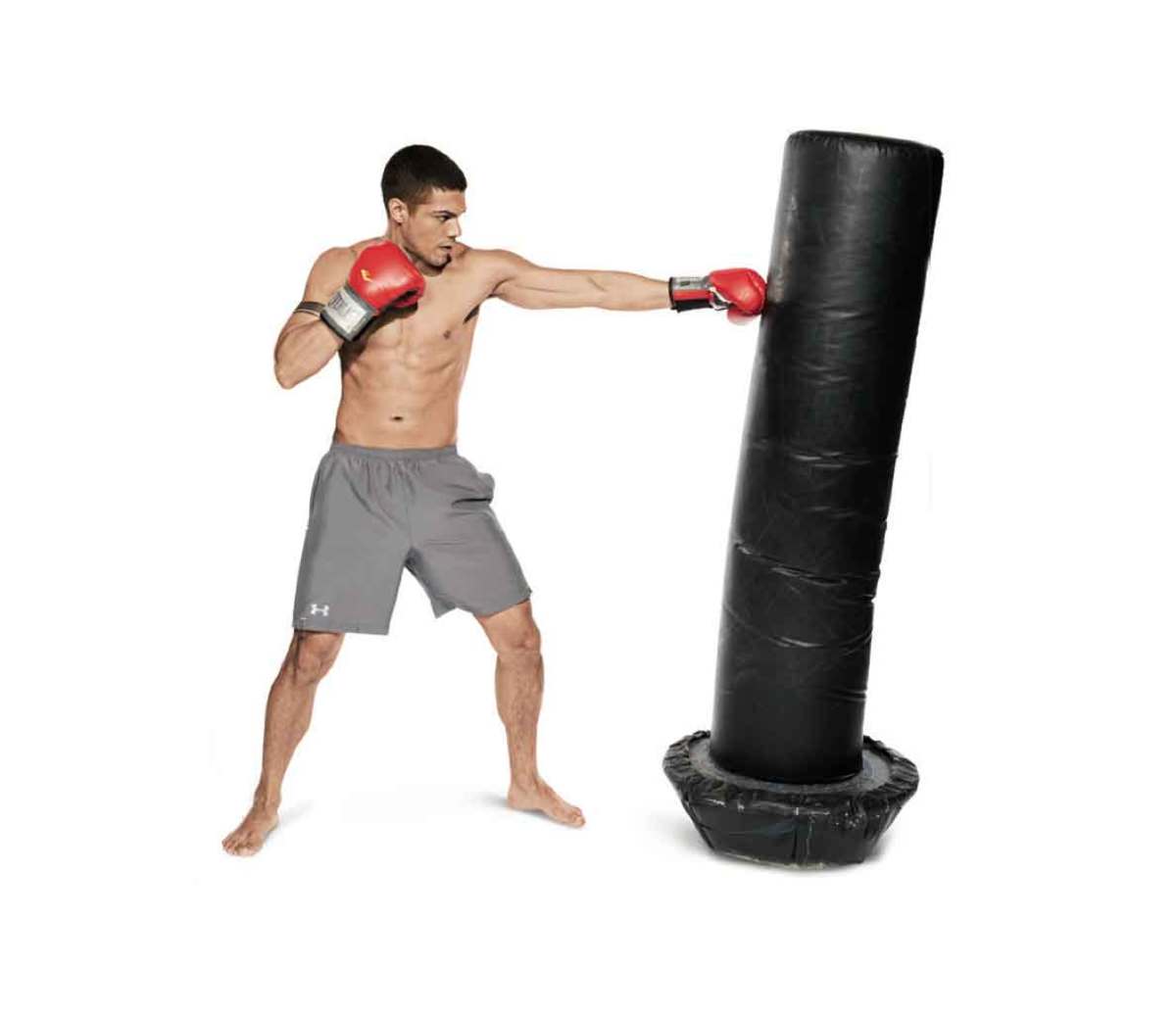 kickboxing workout with punching bag
