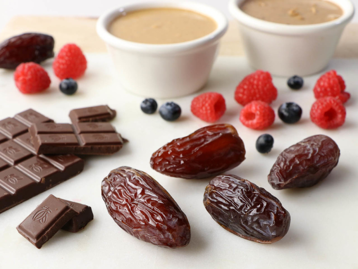 Medjool dates and raspberries Medjool dates and raspberries