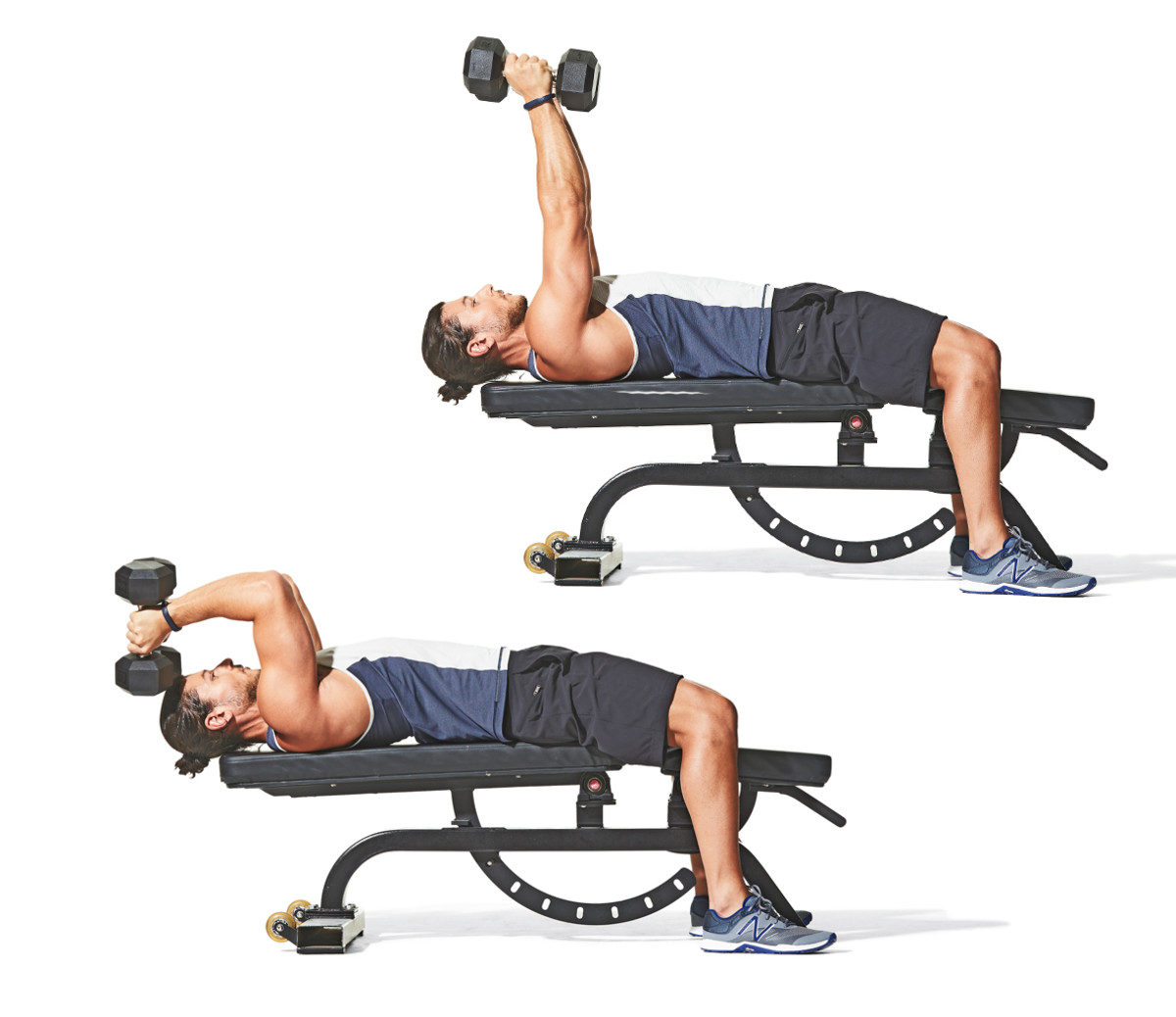 Seated Dumbbell Triceps Press: 25 reps.