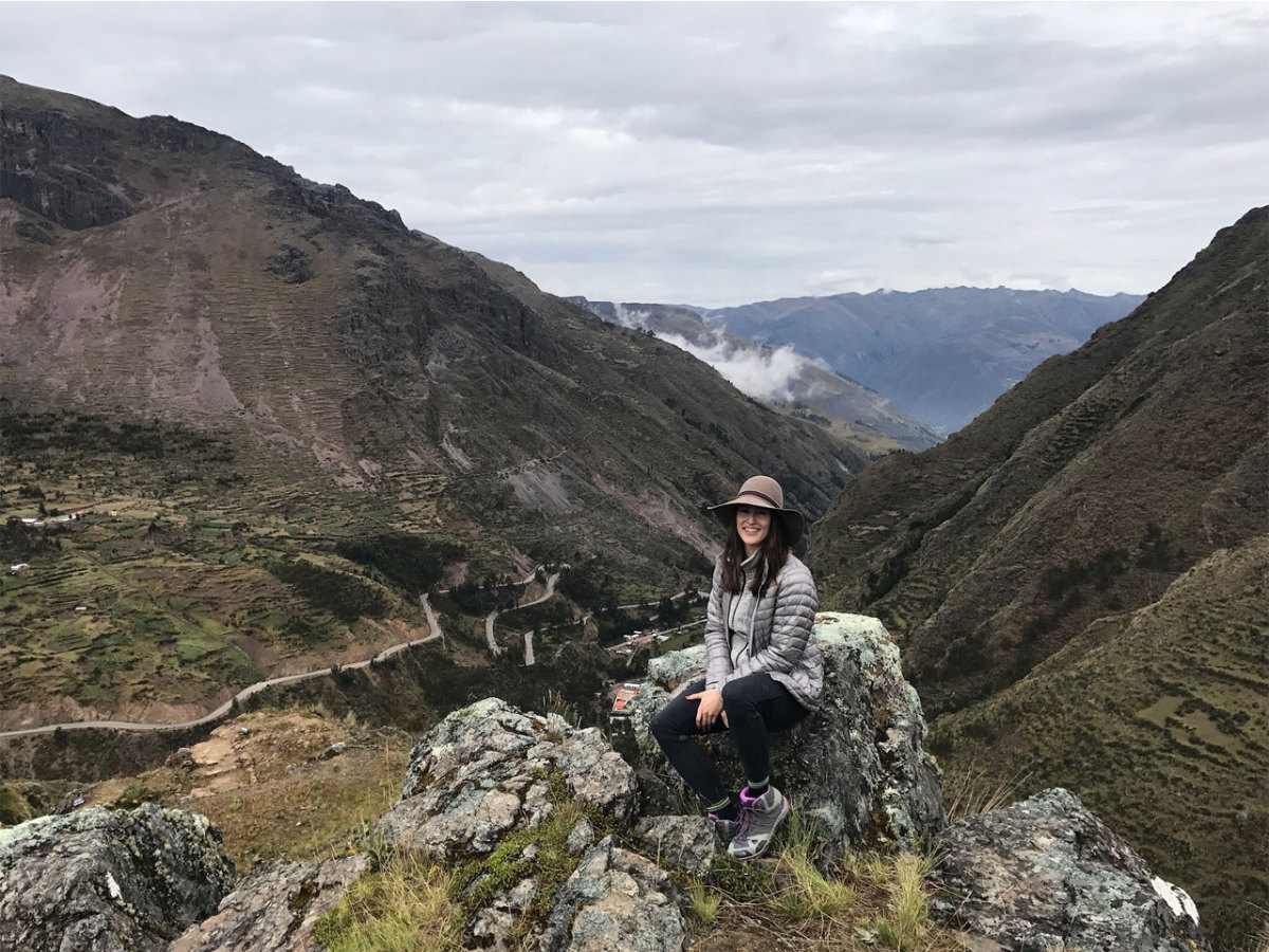 Hiking in Peru Men's Fitness digital editor Brittany Smith hikes in Peru.