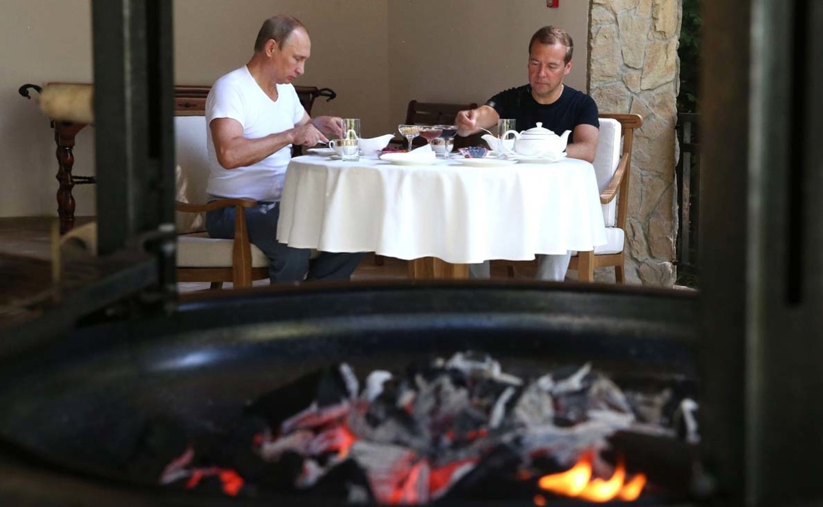Vladimir Putin and Dmitry Medvedev meet in Sochi, Russia. Vladimir Putin and Dmitry Medvedev meet in Sochi, Russia.